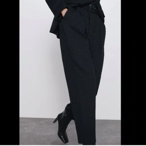 ZARA HIGH WAISTED PANTS WITH BELT